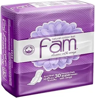 Fam classic with wing natural cotton feel maxi thick super sanitary 30pcs