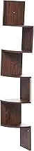 Greenco Grc2920 5 Tier Wall Mount Corner Shelves Walnut Finish