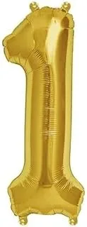 The Party Popper Number 1 Balloons, 40 inch Length, Gold