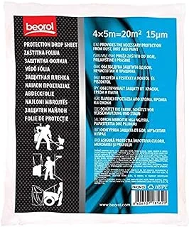 Beorol Painter Plastic Drop Cloths Sheet, Waterproof Anti-Dust Furniture Cover– F4X5M15 (4X5M 15 Micron)