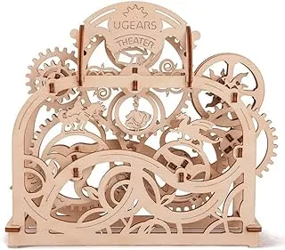 Ugears - Theatre - 70 Parts - 3D Wooden Puzzle - Mechanical Model - Ugr-70002, 8.4 x 7.4 x 3 Inches Brown