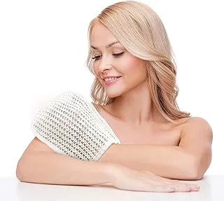 Home Pro Shower Exfoliating Towel Body Scrubbers Bath Wash Sisal Gloves, Brown, N7028