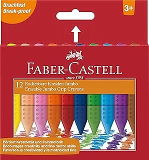 Faber Castell Jumbo Triangular Plastic Crayons 12 Color 90Mm, 122540