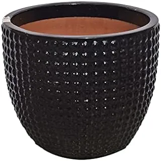 Dubai Garden Centre TH Dotted Egg Pot, Large, Black