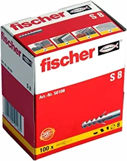 Fischer Royal Apex Fischer Plug Nylon Column Expansion Screw Anchor Wall Plugs, Drywall Plugs - Made In Germany (8mm X 100Pcs)