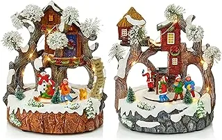 23cm Lit Tree House Scene