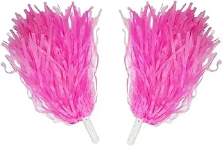 PARTY TIME - 1 Pair Plastic Cheerleader Cheerleading Pom Poms for Party Costume Fancy Dress Dance and Sport Party Dance (Pink)