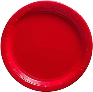 Party Time - 6 Pcs. Paper Plates Disposable Tableware for Wedding Birthday Anniversary Themed Party Occasion Decoration Supplies (9 Inches) (Red)