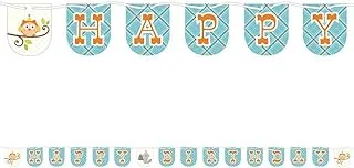 Creative Converting Happi Woodland Boy Shaped Ribbon Banner, 7 Feet Length