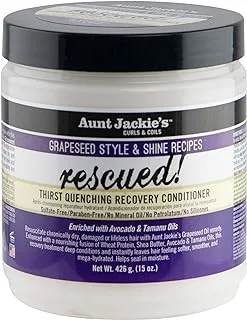 Aunt Jackie's Grapeseed Style And Shine Recipes Rescued Thirst Quenching Hair Recovery Conditioner, 426 g