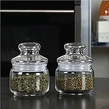 Ocean Pop Jar With Glass Lid, Set, Set Of 2, Clear, 325 Ml, B0251102, Food Storage Container, Canister, Airtight Pantry Storage, Canning Jar