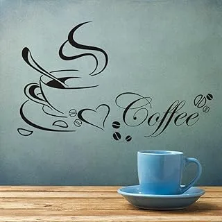 COOLBABY Coffee Cup Carved Simple Wall Stickers Art Decor Mural Room Decals Sticker