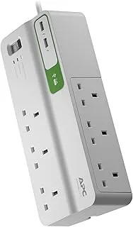 APC by Schneider Electric Essential SurgeArrest 6 outlets with 5V, 2.4A 2 port USB charger, 230V UK