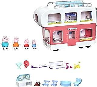 لعبة Peppa Pig Peppa Adventures Peppa Family Motorhome مرحلة ما قبل المدرسة ، مجموعة اللعب من مركبة إلى عربة سكن متنقلة ، تلعب الأصوات والموسيقى ، الأعمار من 3 سنوات فما فوق