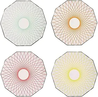 Meri Meri Toot Sweet Spiro Plate 8 Pieces, Neon