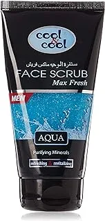 Cool Cool Aqua Max Fresh Face Scrub for Men | Purifying Minerals, Refreshing & Revitalizing, Normal to Combination Skin | 150ml | Blue