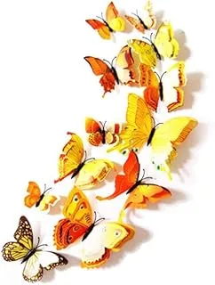 COOLBABY 12Pcs 3D Butterfly Stickrs DIY Wall Decoration House Babyroom Decoration Stickers 25 g