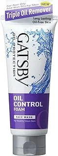 Gatsby Oil Protection Face Wash Oil Control Foam | Removes Oil That Causes Sticky and Shiny Skin Thoroughly | 120gm