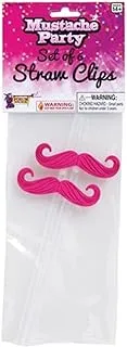 Forum MoUStache Straw Clips, Pink