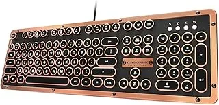 Azio Retro Classic Usb (Artisan) - Wired Vintage Backlit Leather Mechanical Keyboard For Pc (Mk-Retro-L-03-Us)