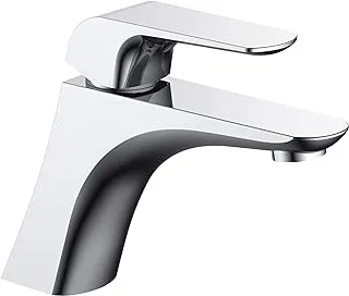 Hesanit Elite Single Lever Bathroom Mixer With Pop Up Waste-Single Handle lavatory Deck Mount Basin Mixer-(Chrome) C