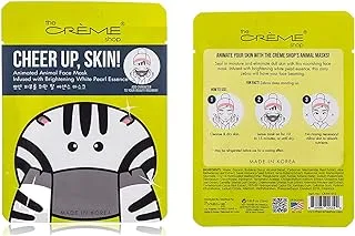 The Crème Shop Whitening Face Sheet Mask. Brightening White Pearl Essence. Made in Korea. -Animated Mask, Zebra