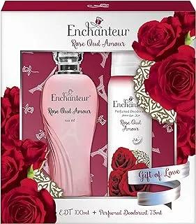 Enchanteur EDT& Perfumed Deodorant Giftpack- Rose Oud Amour, Gift Of Love, 175 ml