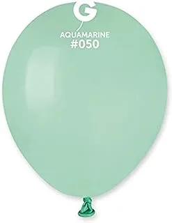 Gemar Round Latex Balloon, 5 Inch Size, Aquamarine