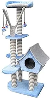 FAUNA BLUE SAGRADA CAT SCRATCHING POLE TOWER W HOUSE HANGING PLAY TOYS