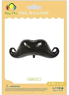 PARTY TIME - 1 Piece Jumbo Moustache Black Foil Balloons -Moustache Themed Party Supplies Decorations Wedding Birthday Party Favors Holiday Party Black Theme Party (40x90cm.)