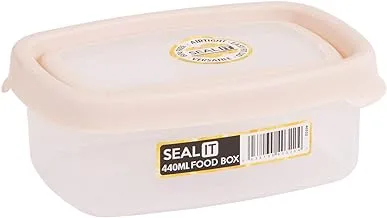 Wham Seal It Square Food Box, Cream - 440 Ml - Clear/Cream