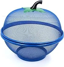 ECVV Apple Shape Net Basket for Fruits Vegetables Insect Proof Drain Wash (Blue), 26.5cm x 26.5cm