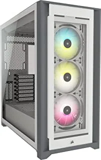 Corsair Icue 5000X Cc-9011213-Ww Rgb Tempered Glass Mid-Tower Atx Pc Smart Case — White