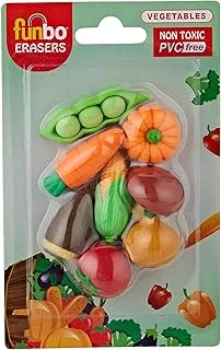 Funbo 3D Eraser in Blister Pack Vegetable, Multicolor