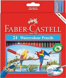 Faber Castell Parrot Design Water Colour Pencils 24 In A Cardboard Box, ASSORTED, 114464