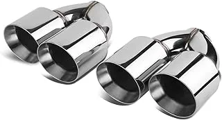 Dna Motoring Dt-35 Dual Round Cut Muffler Tip Fits Over 2.5