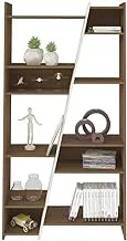 Artely Zap Bookcase, 11 Organizer Shelves; Pine Woody Brown With Off White - W 93 cm X D 30 cm X H 179 cm, Pine Brown/Off White