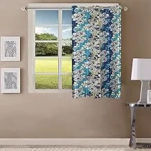 Queenzliving Garden County Curtain, Window 5 Feet- Pack Of 1, Blue