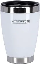 كوب سفر من Royalford RF5483WH 400 مل محمول خالٍ من مادة BPA ، جدار مزدوج ومن الفولاذ المقاوم للصدأ عالي الجودة من الداخل حار وبارد ، مقاوم للتسرب يحافظ على النكهة والنضارة الشاي المثالي والقهوة والمزيد ، MULTI