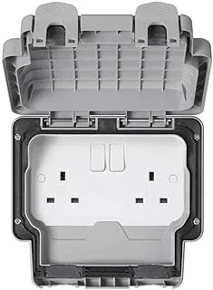 Mk Switched Socket 2 Gang 13A- Grey