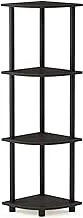 Furinno 12078EX/BK Turn-n-Tube Multipurpose 4-Tier Corner Shelf, Espresso/Black