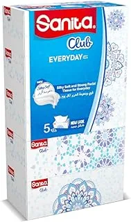 Sanita Club Facial Tissue, 170 Sheets X 2 Ply,Pack Of 5 Boxes