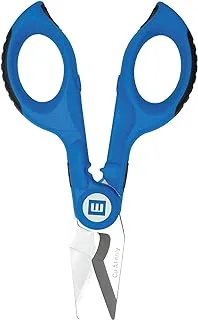 WEICON Cable Scissors No. 35 | Electricians' Shears with Stripping Function | Cutting - Stripping - Crimping | Including Protective Sheath, Blue/Red, one Size, 52000035