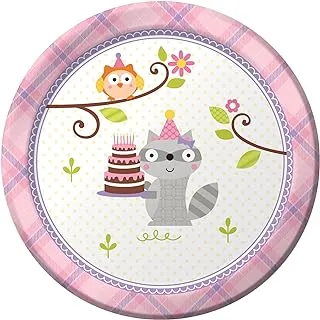 Creative Converting Happi Woodland Girl Luncheon Plates 8 Pieces