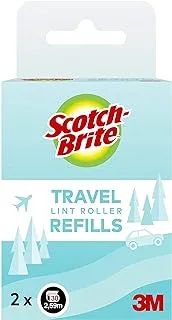 Scotch-Brite Mini Travel Lint Roller Refills, 30 sheets x refill, 2 refills/pack | Ideal for cleaning dust and hair from Clothes and Fabric | Portable and Reusable Lint Remover for Clothes