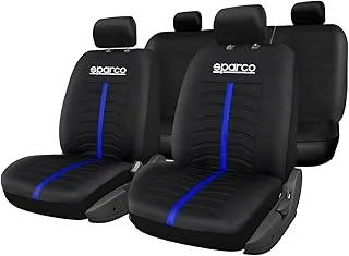 Sparco Universal Seat Cover Set, Black/Blue, Spc3502Bl-D