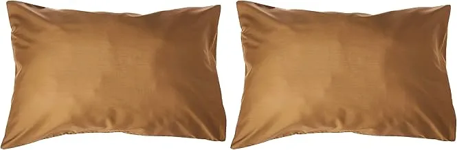 Hotel Linen Klub DEYARCO Morano 2pc Pillow Covers - 180TC 100% Cotton Dyed Percale, Size: 50 x 75cm, Chocolate