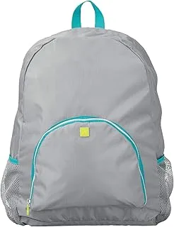 Idesign Collapsible Backpack Travel Bag, Grey/Teal - Id07430Es