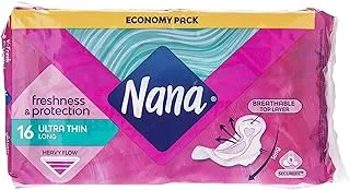 Nana Ultra Thin Long Sanitary Pads With Wings,16 Count