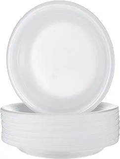 Hotpack Disposable White Round Foam Plate 10 inch ,25 Pieces